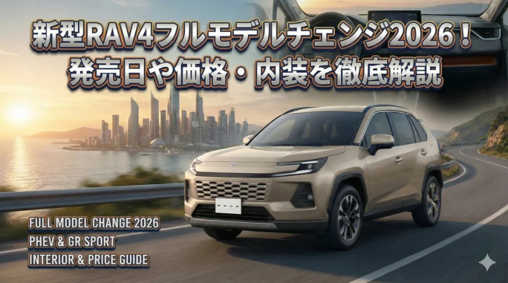 新型RAV4フルモデルチェンジ2026！発売日や価格・内装を徹底解説