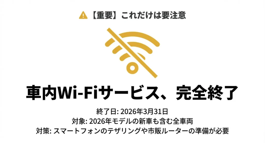 【重要】フリード車内Wi-Fiサービス終了のお知らせ：2026年3月31日で完全停止