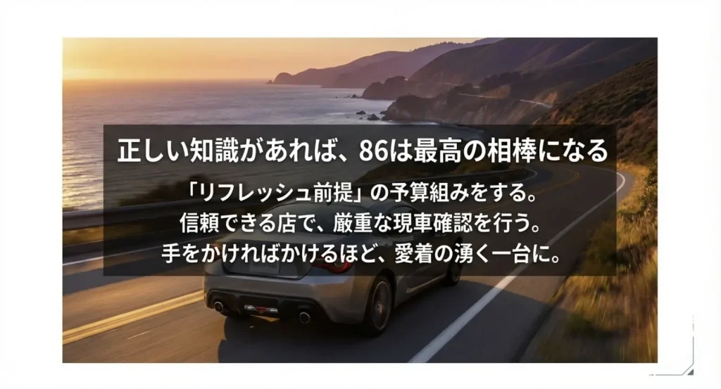 正しい知識と予算組みがあれば86は最高の相棒になる